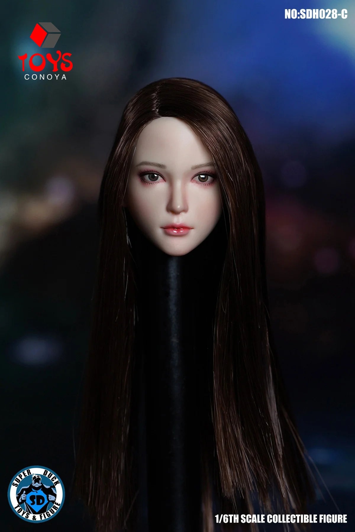 SUPER DUCK SDH028 Schönheit im Maßstab 1/6 mit langem Haar, Kopfskulptur, Schnitzmodell, passend für 12-Zoll-Actionfigur einer Soldatin mit blassem Körper, Puppen