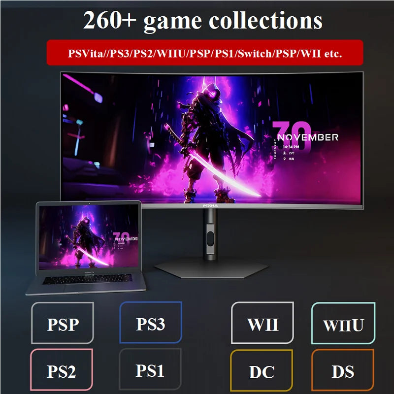 ZieBuddy 12TB Gaming HDD With LaunchBox Retrobat Playnite Hyperspin with 100000+Retro Games for PSP/PS3/PS2/Psvita/WII/WIIU