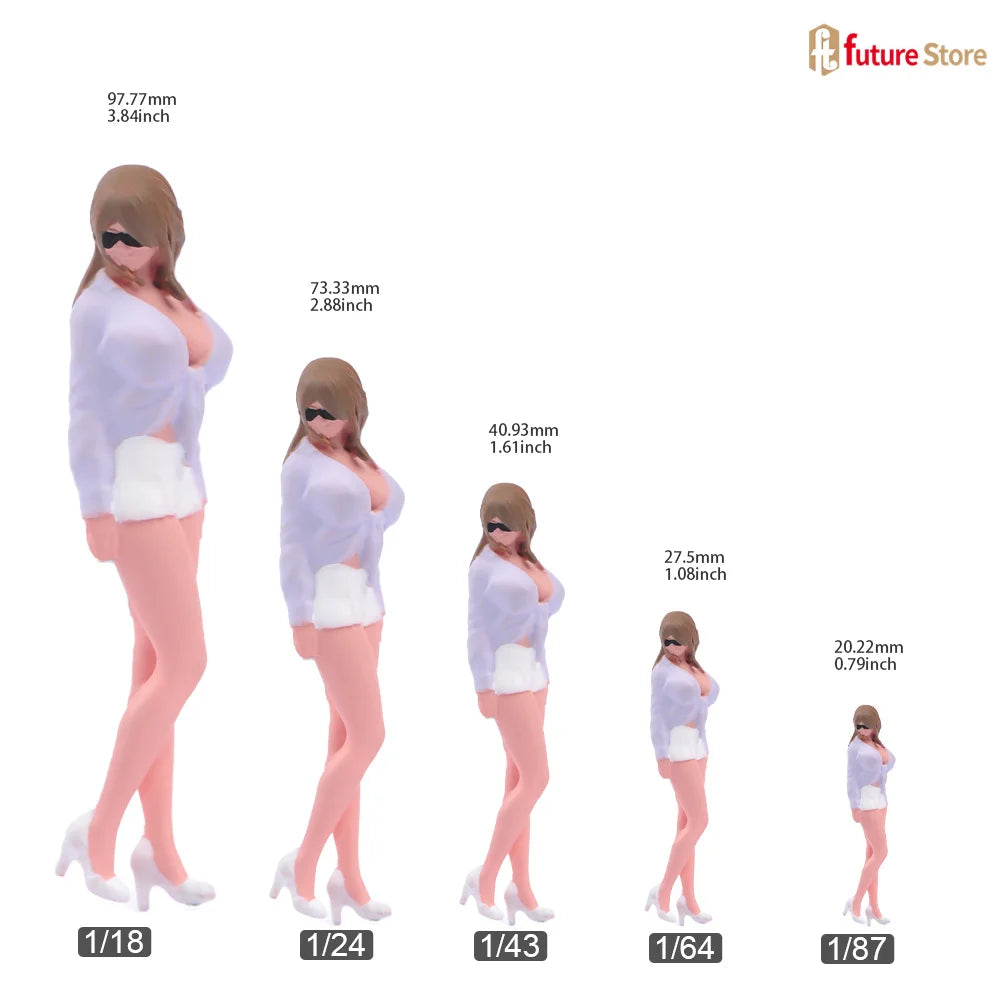 Miniature Figure 1/87 1/64 1/43 1/24 1/18 Summer Attire Women Beauty Female Dolls Clean The Car Scene Props Display Decor Crafts
