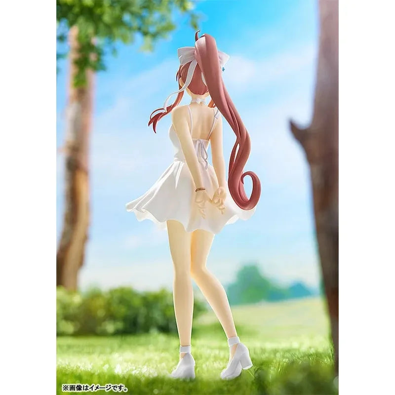 Original Good Smile POP UP PARADE Doki Doki Literature Club! Monika White Dress Ver. Figure Anime Action Model Toys Gift