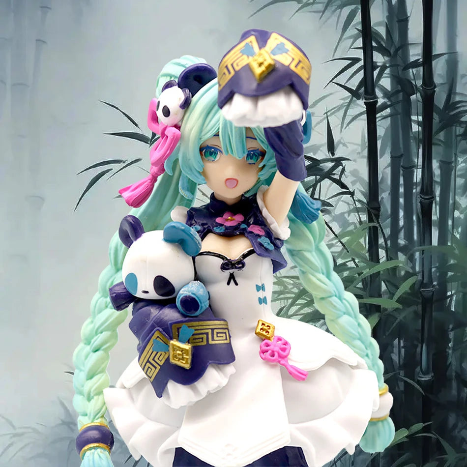 Hot Anime Hatsune Miku Figure 18cm National Style Fashion Panda MODERNCHINA Gift PVC Collection Acition Figure