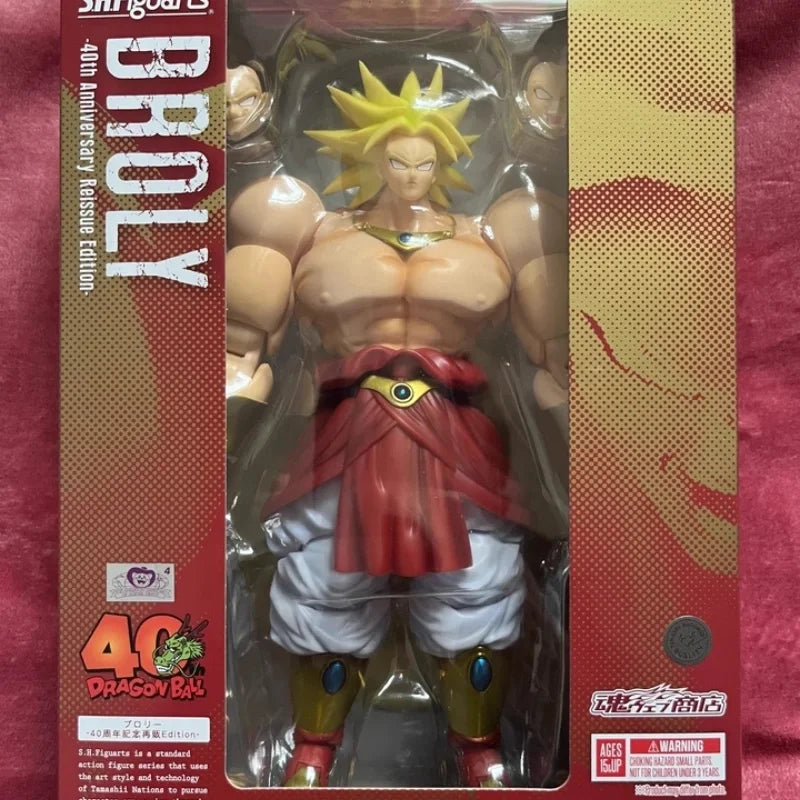 Original Bandai S.H.F Dragon Ball Legendary Super Saiyan Broly Action Figure 40th Anniversary Edition Collectible Model Toys ﻿