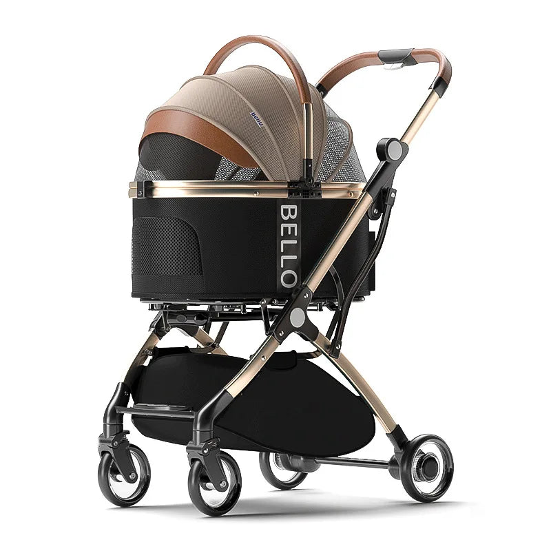 Pet Stroller Cats Dogs Carrier Wheels Supplies Portable Foldable Trolley Pet Outdoor Travel Products Accessories Dogs Stroller