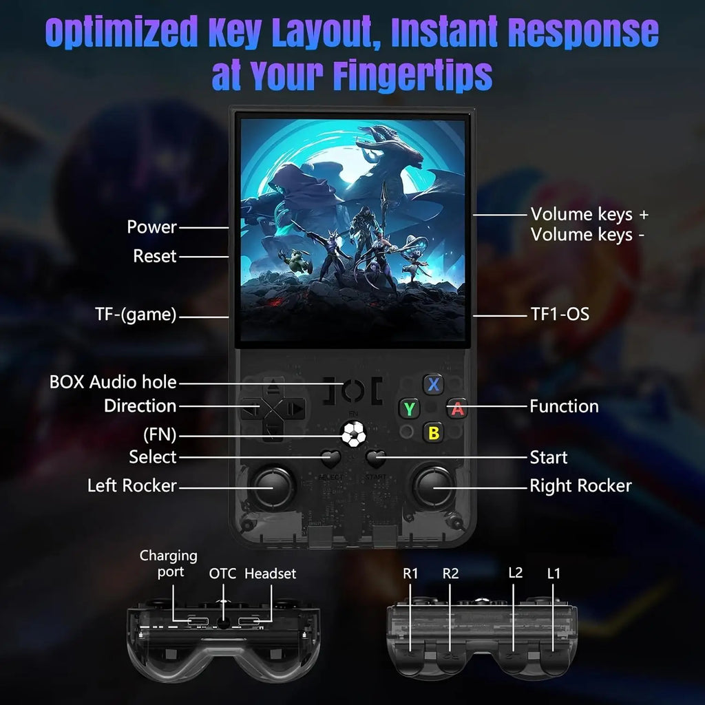 WUDS R36MAX Retro Handheld Game Console, Portable Hand Held Open Source Linux System 4.0Inch IPS Screen Portable Video Player