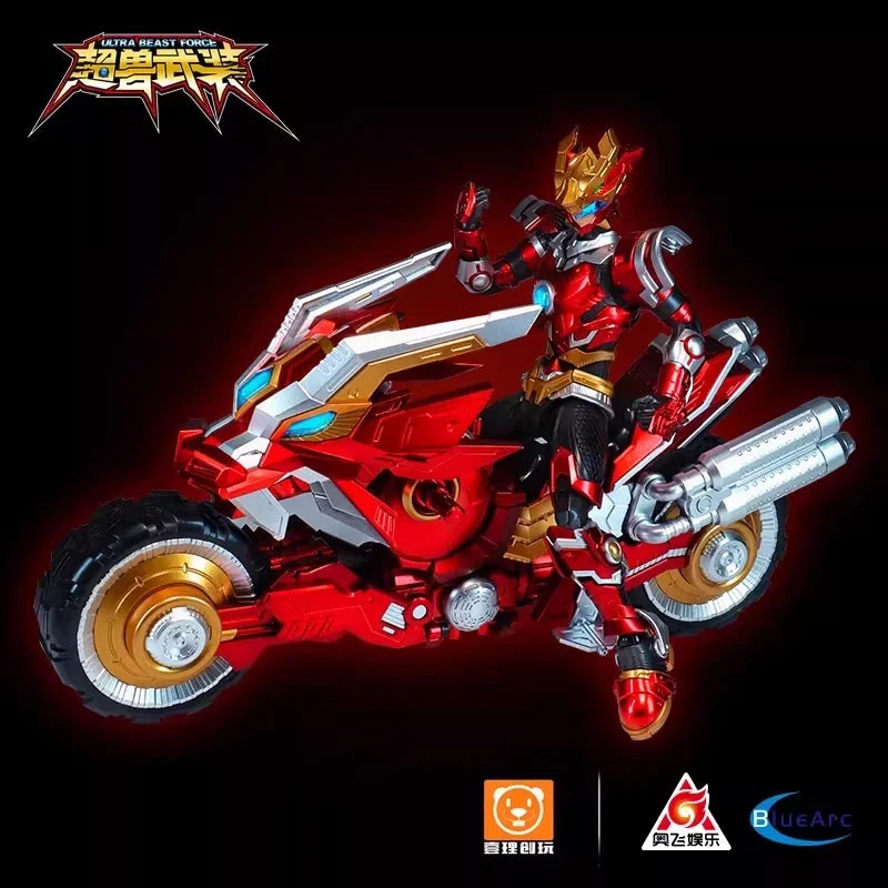 Super Beast Armor Huo Linfei Long Jian 1/12 Transformable Mecha Motorcycle Assembly Model Kit LED Action Figures Boys Toy Gifts