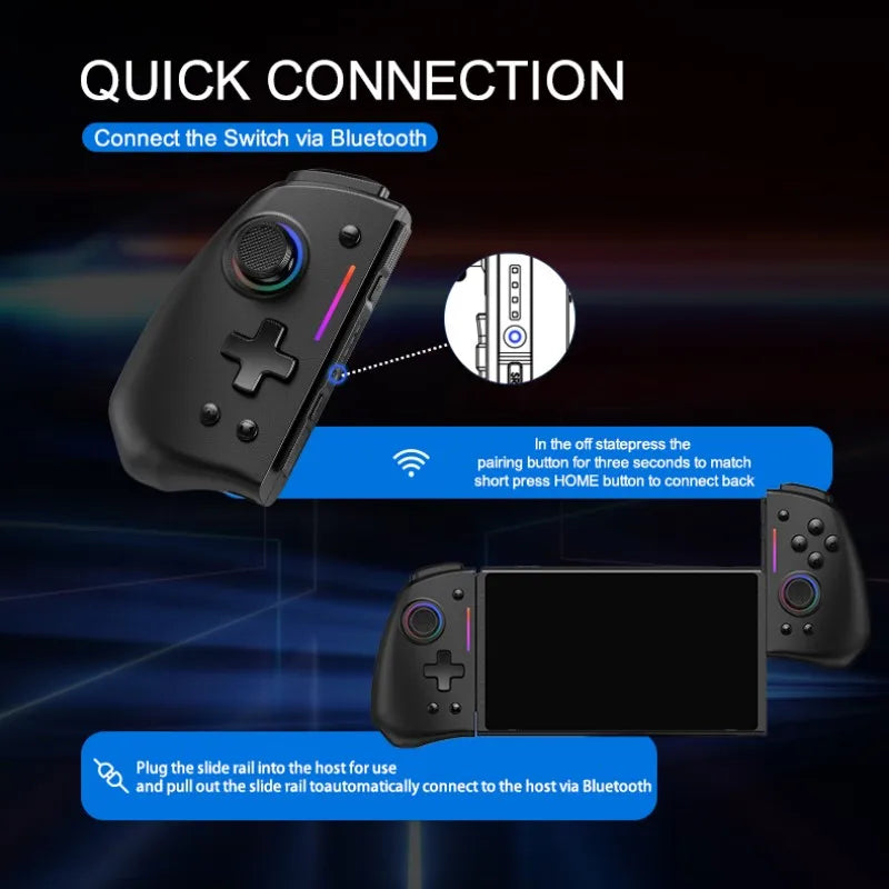 LinYuvo KS42 joycon For Nintendo Switch With Hall Effect Joypad Wireless Controller Six-axis Compatible/Macros/Turbo/RGB Light