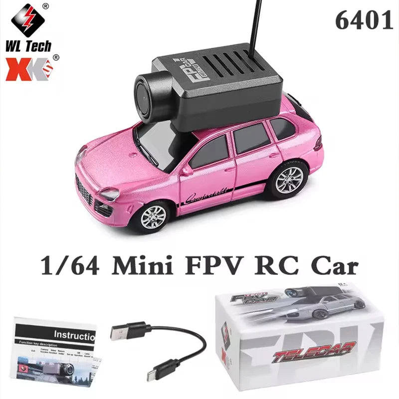 WLtoys 6401 Mini RC-Autos 1:64 mit 720P FPV-Kamera, WLAN-App-Steuerung, 2,4G-Fernbedienung, Kamera, Autos, Spielzeug für Kinder und Erwachsene
