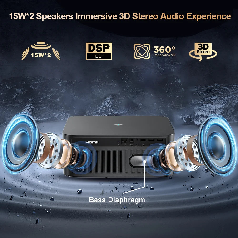 ThundeaL 3000Ansi 4K Full HD Projektor TD98Pro 2G 32G Heimkino WiFi Android Tragbares Samrt TV Kino TD98 Pro Beam Projektor