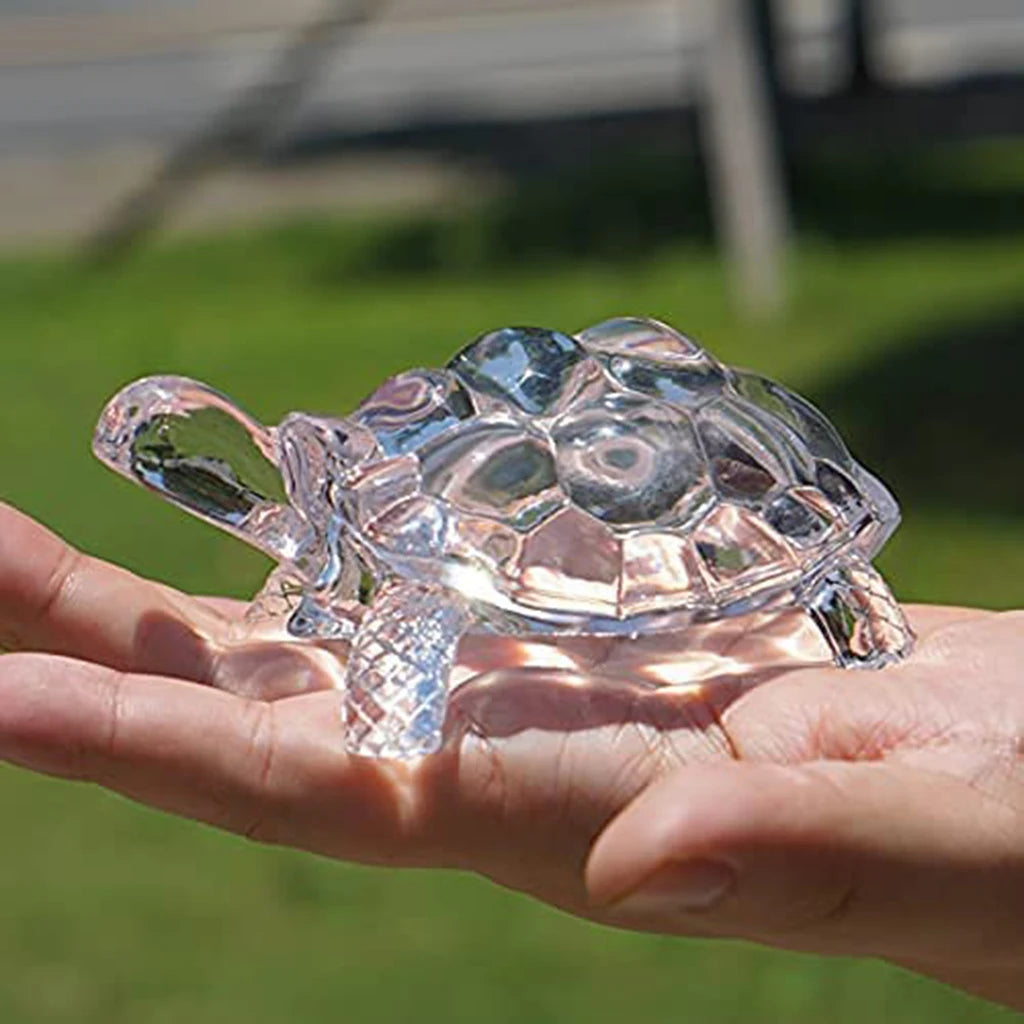 Kristall-Schildkrötenfigur, Miniatur-Schildkrötenstatue, chinesisches Glücks-Feng-Shui-Ornament für die Schreibtischdekoration im Home-Office