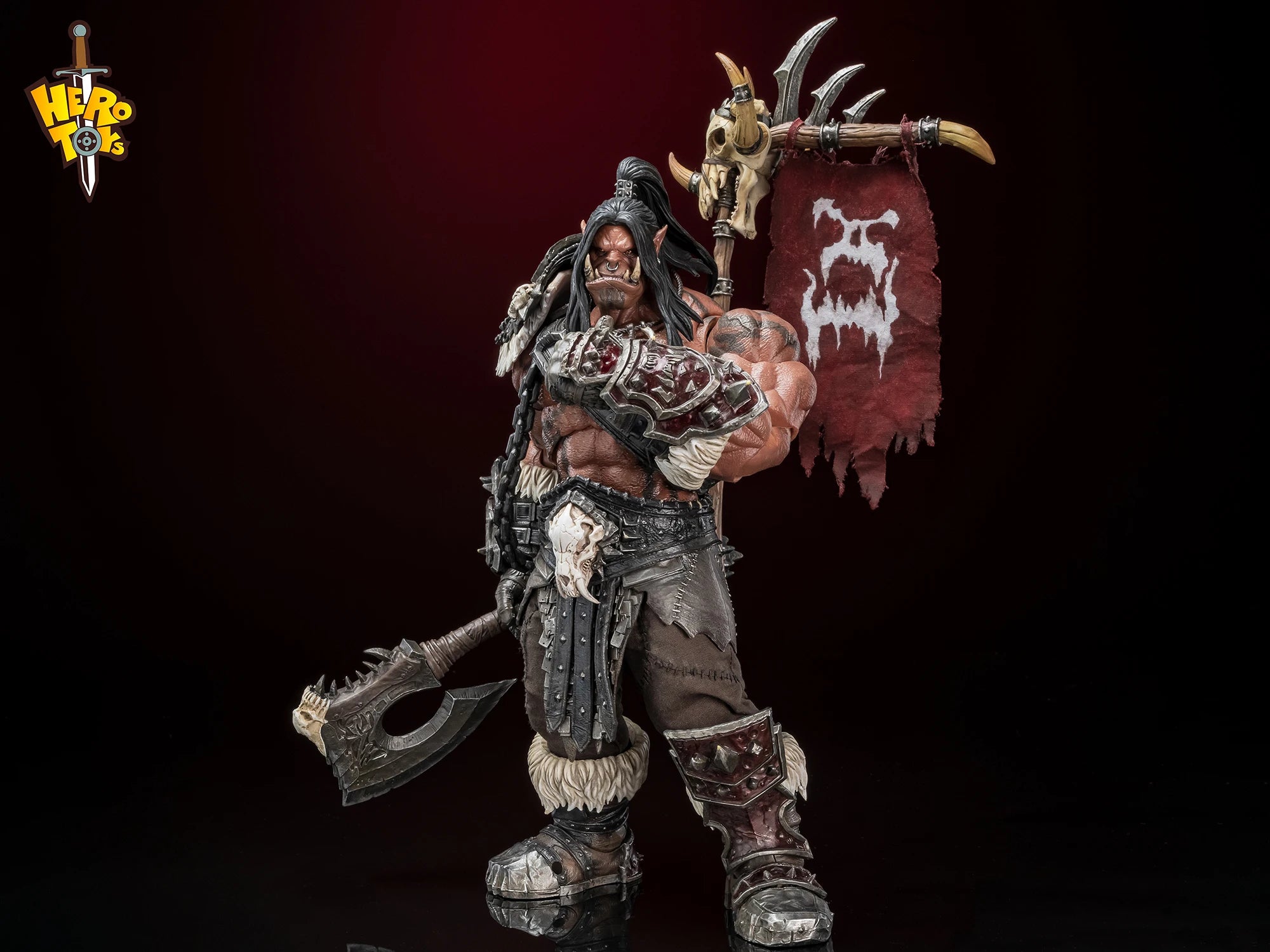 Hero Toys 1/10 Scale Game Character Horde Battle Song Chief Roaring Father Orc Warrior Full Set 21CM Soldier Action Figure Model