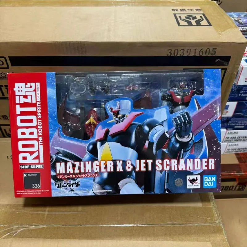 In Stock BANDAI Original THE ROBOT SPIRITS GRENDIZER SPAZER MAZINGER Z Action Figure Model Toy Gift for Kid Foam Box Packaging