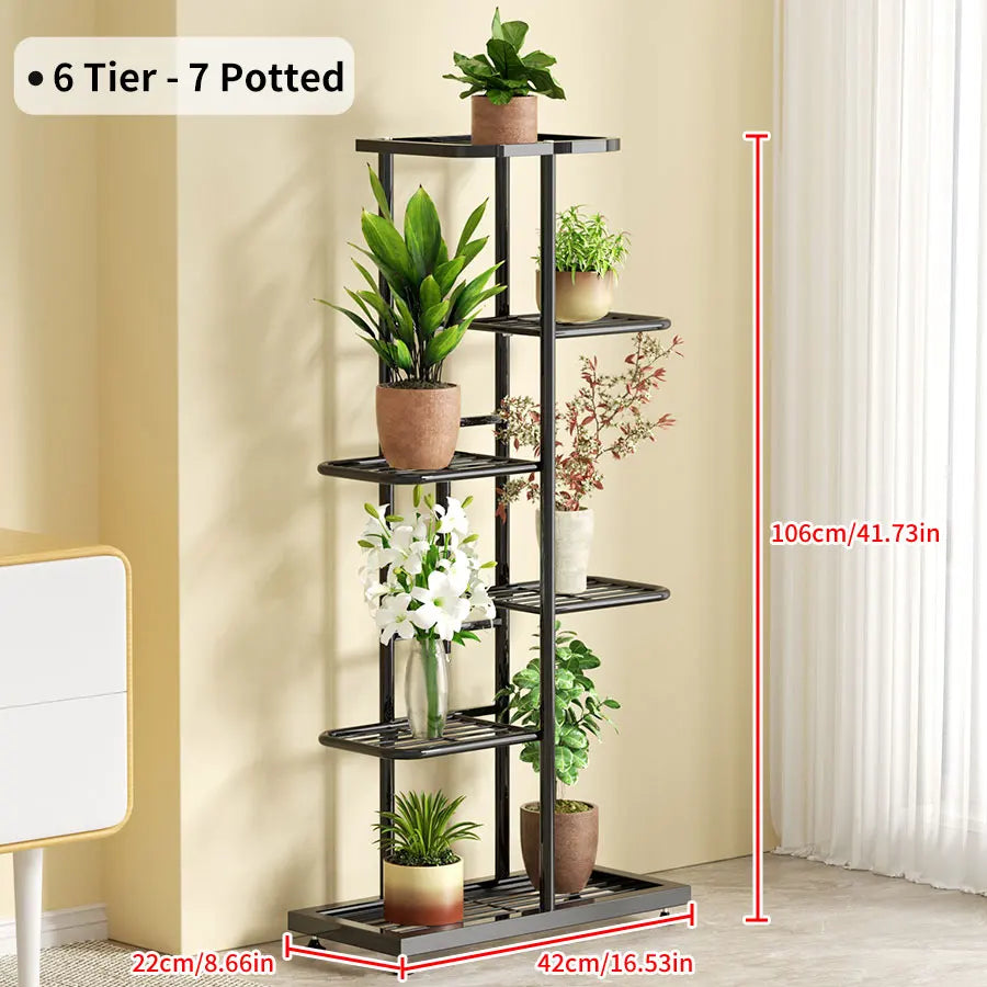Flower Stand Rack Storage Shelf Iron Plant Holder Home Garden Flower Pot Organizer Living Room Balcony Storage Rack Shelves