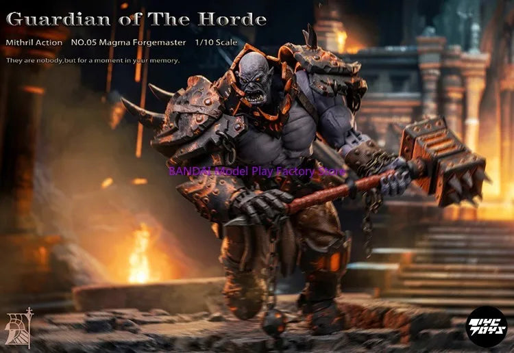 В наличност Mithril Action 1/10 Soldier Guardian of The Horde 05 Magma Forgemaster Barbarian Orcs Пълен комплект 6-инчови екшън фигурки Модел