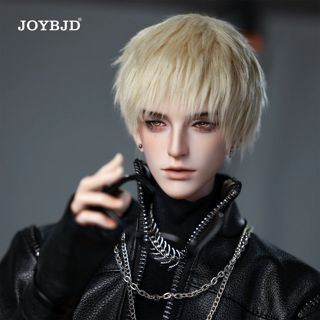 JOYBJD 1/3 BJD Doll Jinghuai Fullset Wide Shoulder Muscular Male Body Resin Figure with Leather Jacket Outfit & Wig