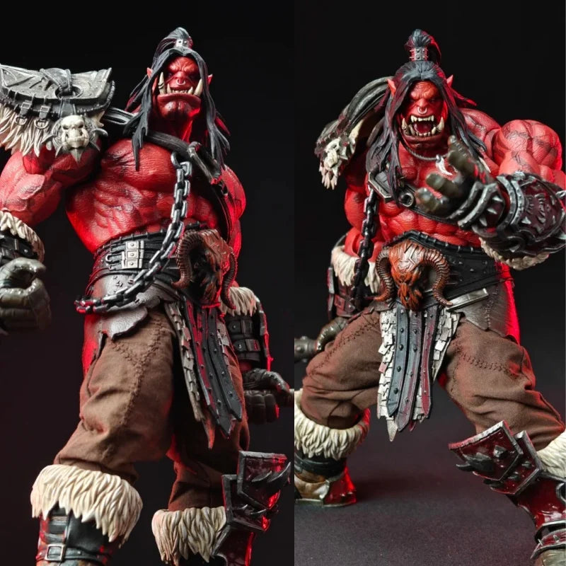 Hero Toys Grommash Hellscream Orc Tribe Chieftain Action Figure Fel Energy Warrior Posable Collectible for Fantasy Fans