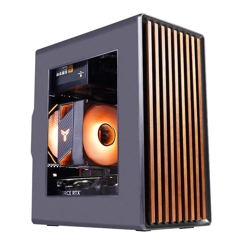 WJCOOLMAN Craftsman 3 MTAX/ITX PC case Glass transparent wooden strips panel gabinetes gamers desktop business computer case