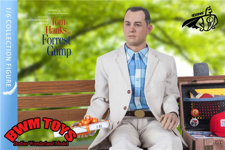 CHONG COO3  1/6 Scale Biography of Legendary Figures Forrest Gump Tom Hanks 12" Action Figure Full Set Model with Chair Model