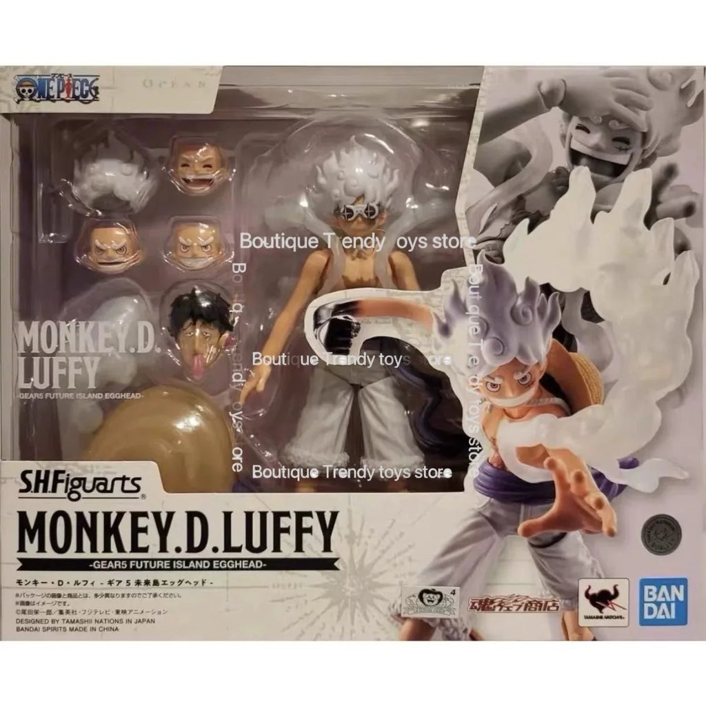 In Stock BANDAI Original Box S.H.Figuarts Monkey D.Luffy-Gear 5 Future Island Egghead SHF Action Figure Toy Collection Gift