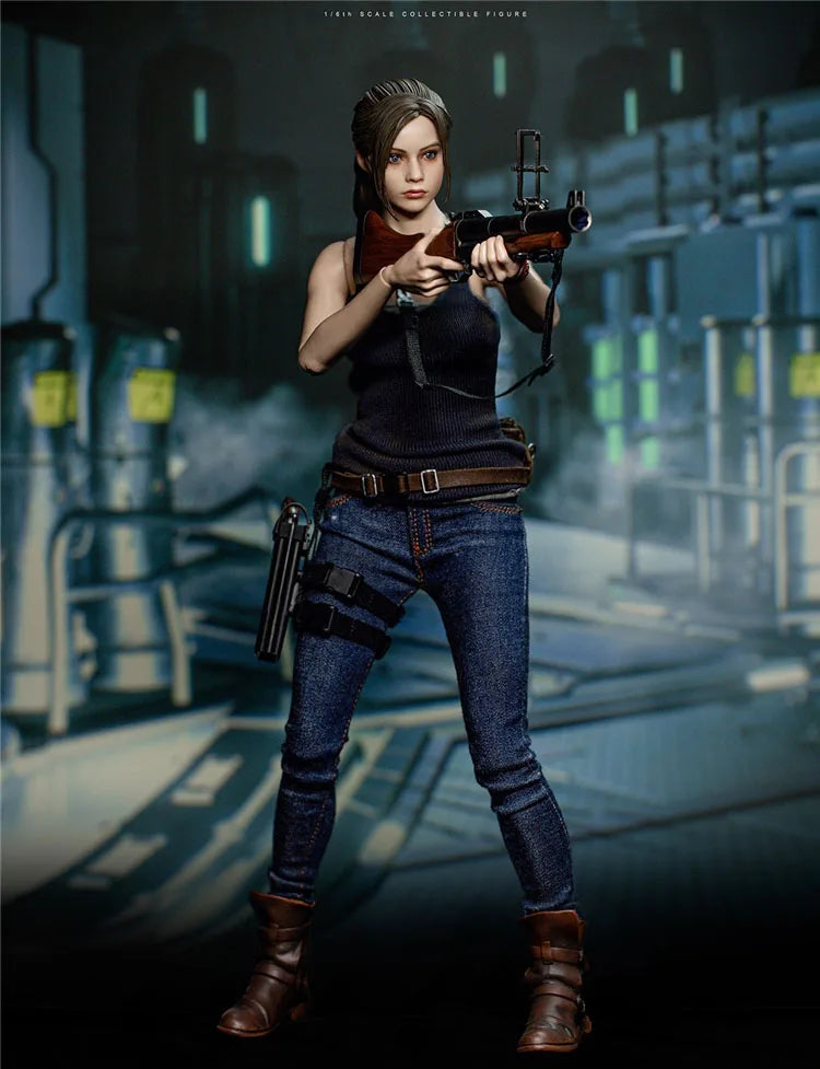 In Stock 1/6 Women Soldier Claire Redfield With Weapon Full Set 12'' Action Figure Body Best Collection NAUTS x DAMTOYS DMS031