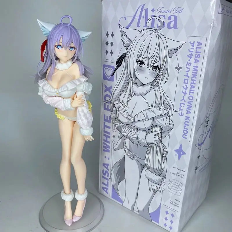 Alisa White Fox Gk Anime Figure 25 Cm Pvc Painted Finished Collectible Toy Desktop Decoration For Adult Anime Collectors