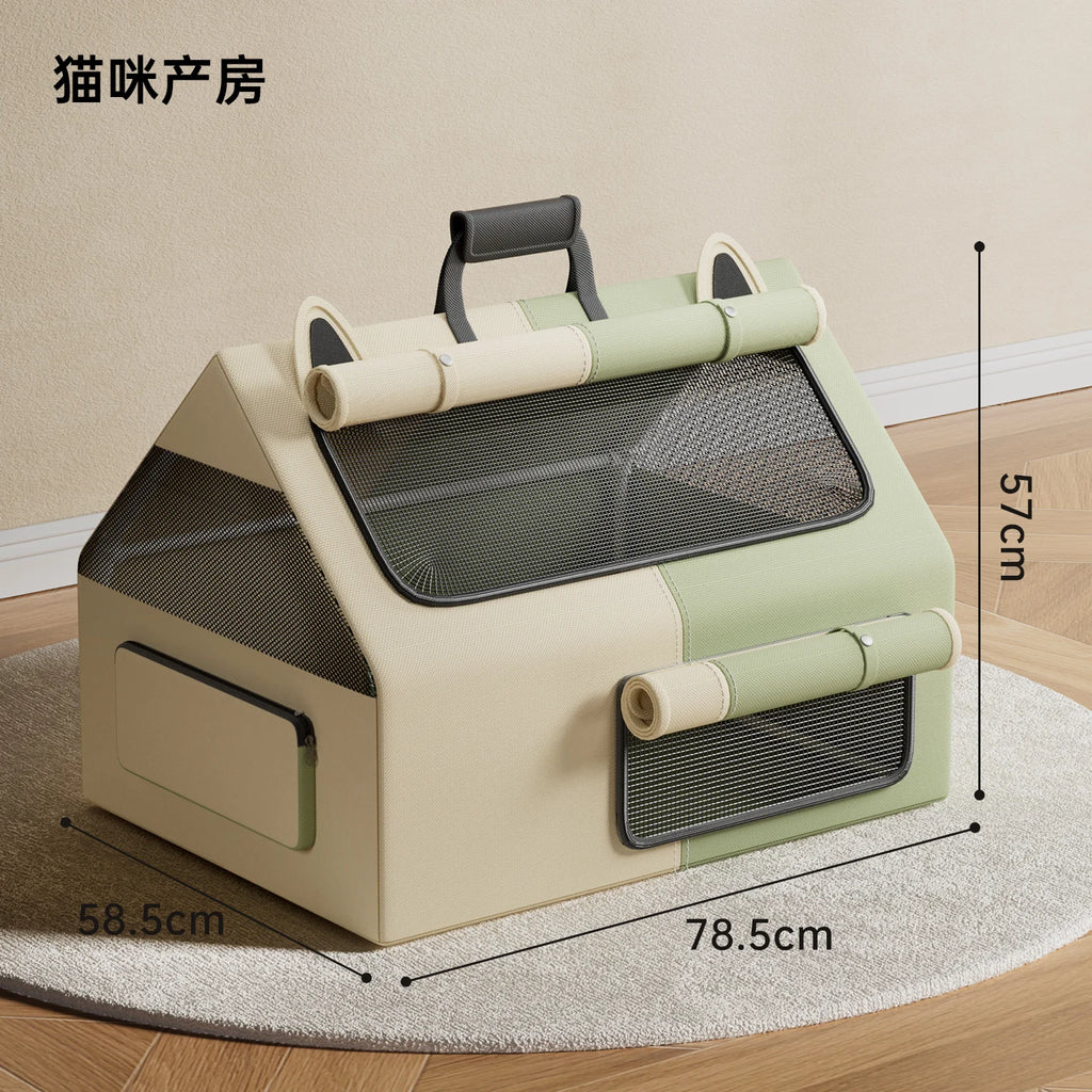 Geschlossene Entbindungsstation für Katzen, sicheres Haustier-Lieferhaus für die Zucht, Welpen-Geburtsnest, atmungsaktives Design, bequemes Kätzchenbett