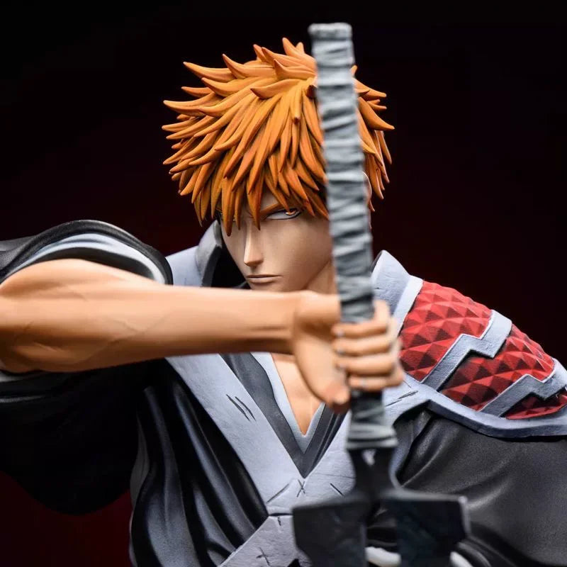 35cm Bleach Ichigo Kurosaki Gk Figure Dual Swords Battle Statue Desktop Decoration Collectible Model Gift For Otaku Anime Fans