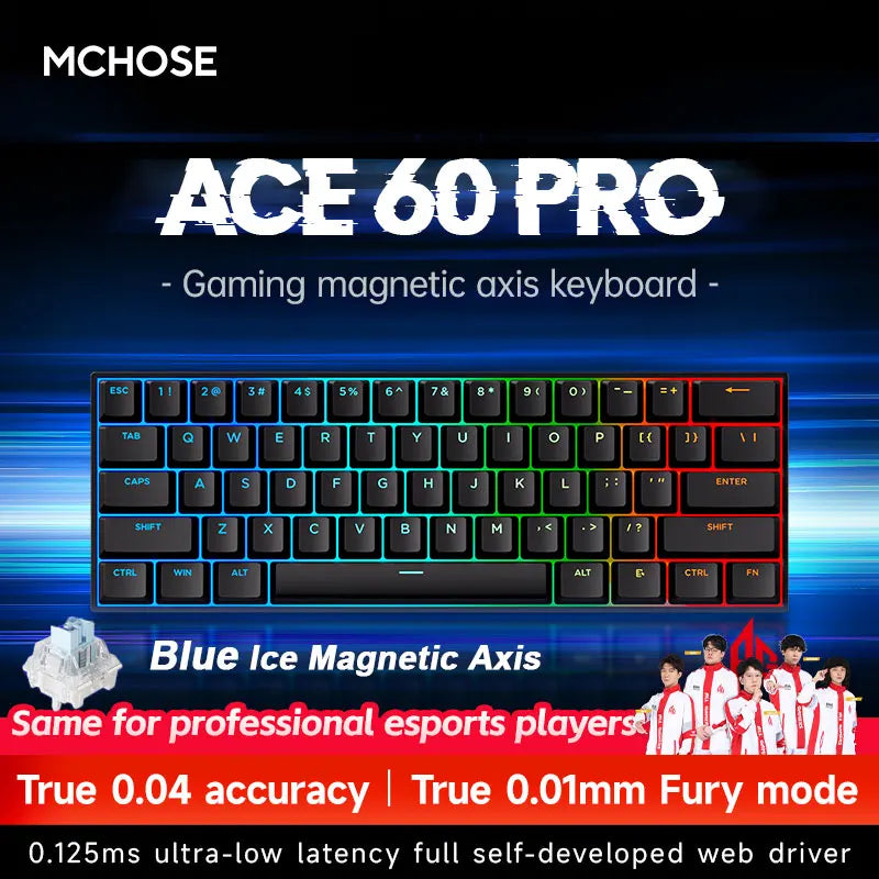 MCHOSE ACE60 Pro ACE68 Esports Wired Mechanical Keyboard Magnetic Switch Hot Swap Customized Gaming Keyboard Pc Gamer Accessorie