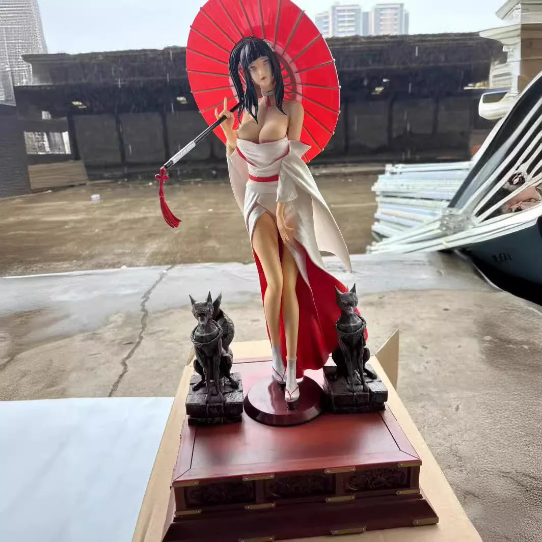 60cm Anime White Kimono Hinata Hyuga Wedding Ceremony Ver. GK PVC Action Figure Statue Collection Model Kids Toys Doll Gifts