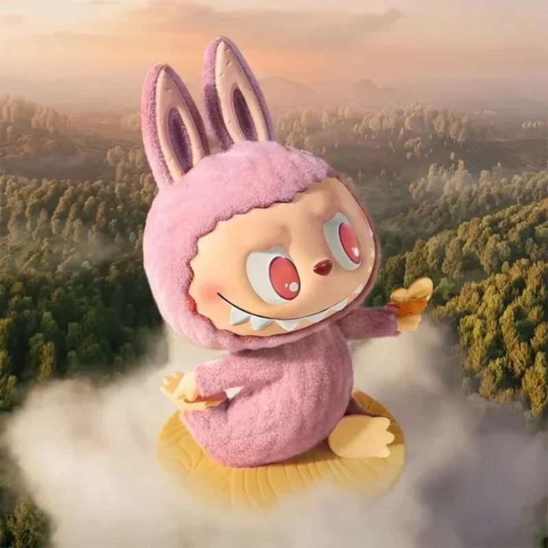 Authentic Popular POPMART THE MONSTERS Labubu Lazy Yoga Series Collectible Figurine Blind Box Toy Decoration Gift