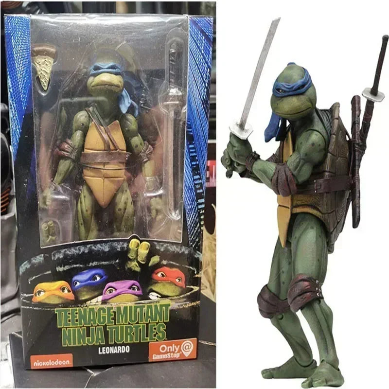 Neca 4pcs TMNT Teenage Mutant Ninja Turtles Movable Action Figure Movie Edition Anime Collectible Model Toy Doll Gifts