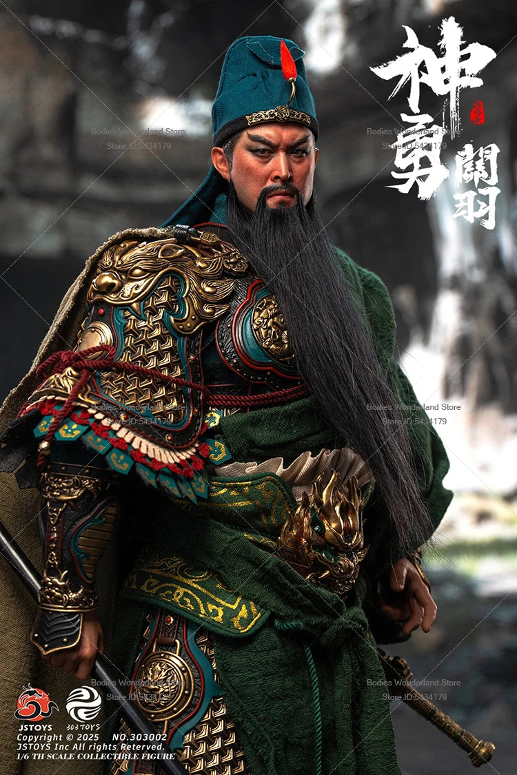 In Stock 303TOYS x JSTOYS NO.303002 1/6 Male Soldier War God Guan Yu Three Kingdoms Series 12Inch Action Figure Doll Collection