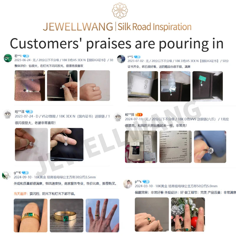 JEWELLWANG 18K Gold Brilliant Cut Half-Moon Shaped Women's Lab Grown Diamond Necklace Pendant Jewelry Clavicle Chains
