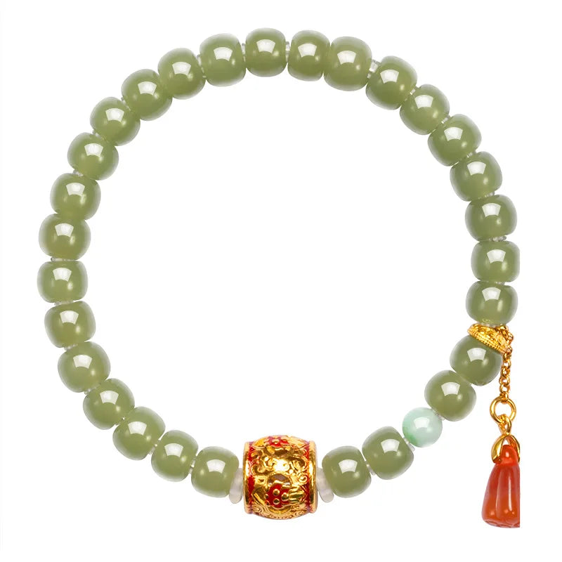 FORWELL Natural Hetian Jade Clear Colour String Exquisite Elegant Simple High-grade Bracelet Young Girls Fashion Fine Jewelry