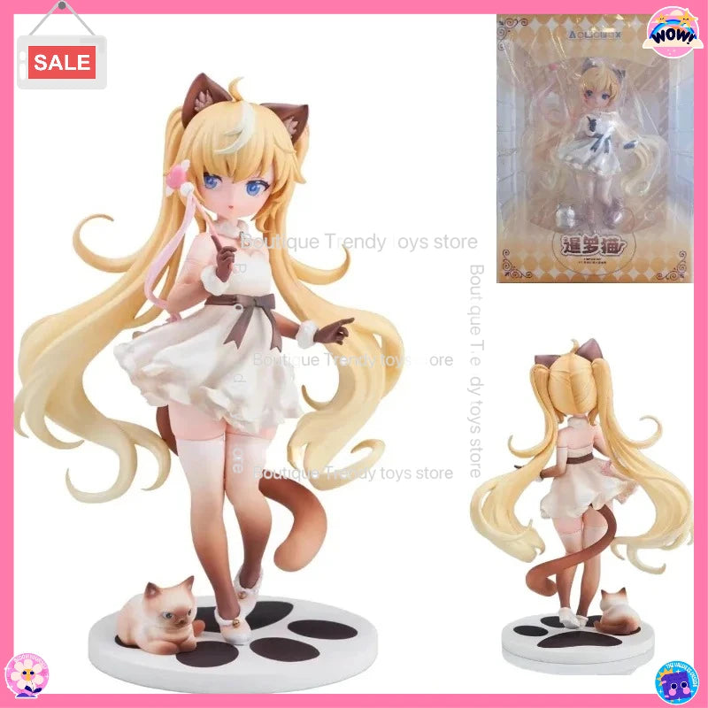 In Stock Original AOWOBOX 1/6 Scale Siamese Cat Style Collectible Model 22cm Figure Toy Birthday Gift Home Table Decoration