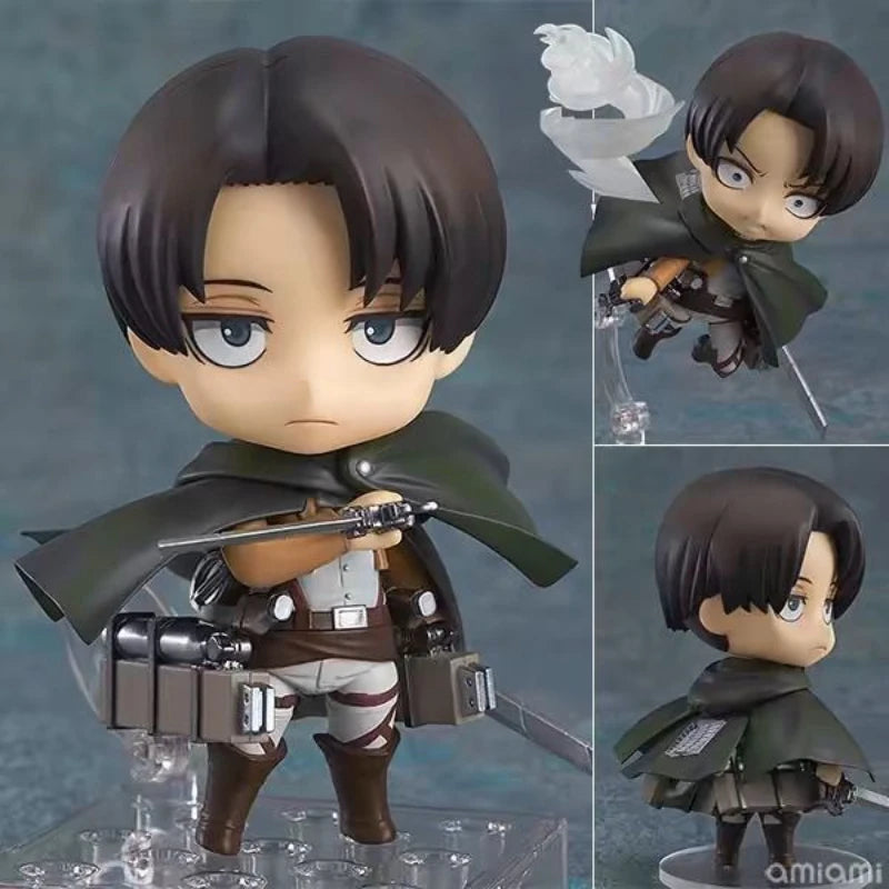 Attack on Titan 365 Mikasa Ackerman Captain Levi Q version clay boxed figure ornament animation doll toy movable figure