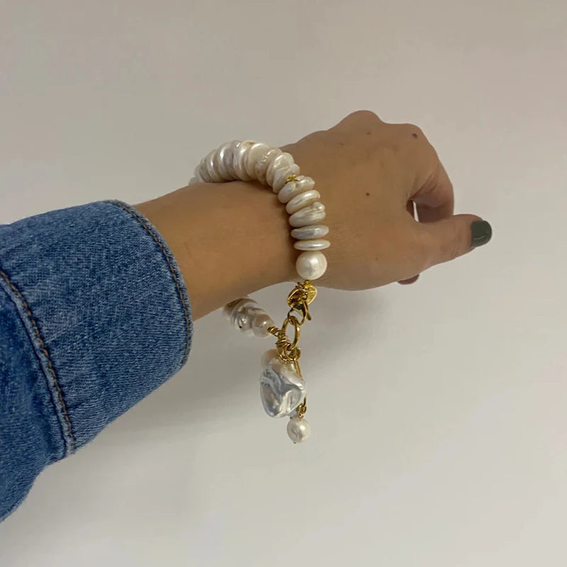 Charming Baroque Pearl Bracelet Bohemian High Quality Natural Pearl Jewelry Gift For Her