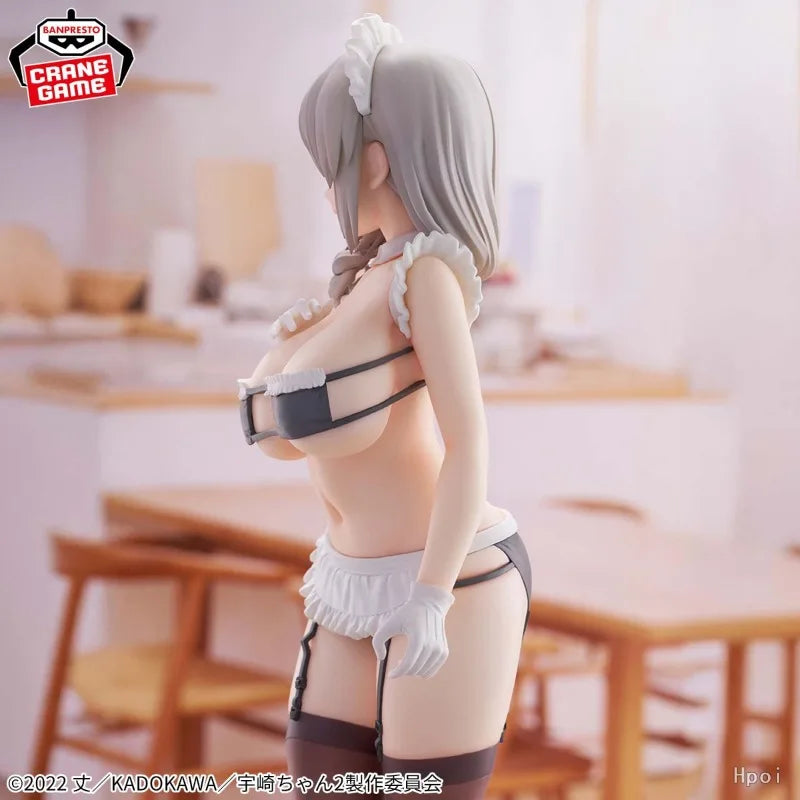 Original BANPRESTO GLITTER＆GLAMOURS Uzaki-chan Wants To Play! Uzaki Tsuki Maid Style 27CM Anime Figure Model Toy Gift Ornament