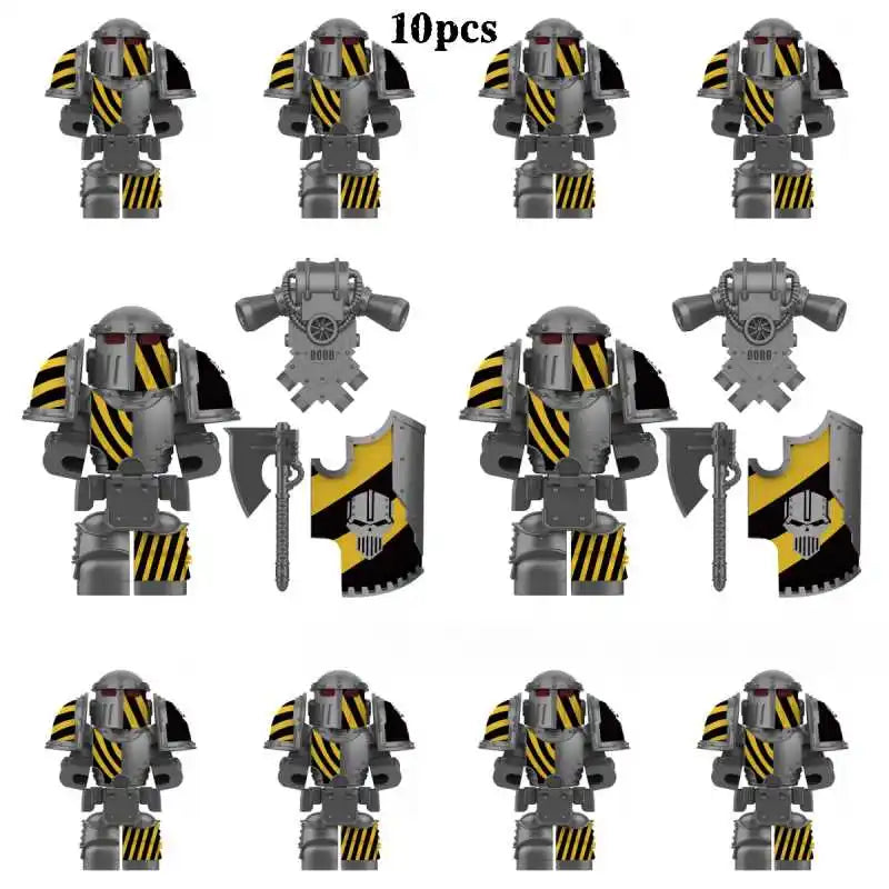 Warhammer 40k Chaos Space Marine Action Figure - Black Legion, Green Eye Lens, Spiked Armor, Combi-Bolter, Collectible Miniature