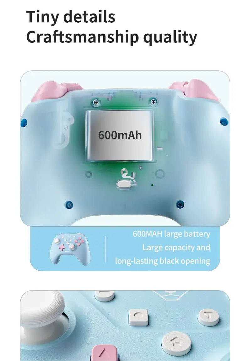 AOLION Bluetooth-Controller für Switch 2/1/PC/iOS/Android, Gamepad mit Turbo-Funktion