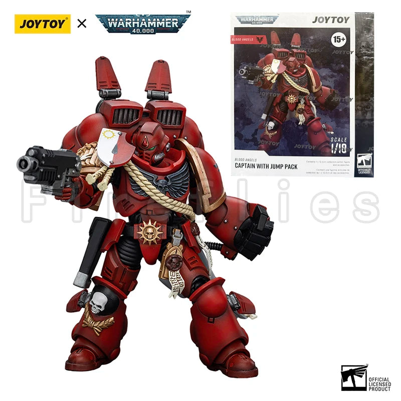 1/18 JOYTOY Action Figure 40K Blood Angels Captain With Jump Pack Re-issue Version Anime Model Toy