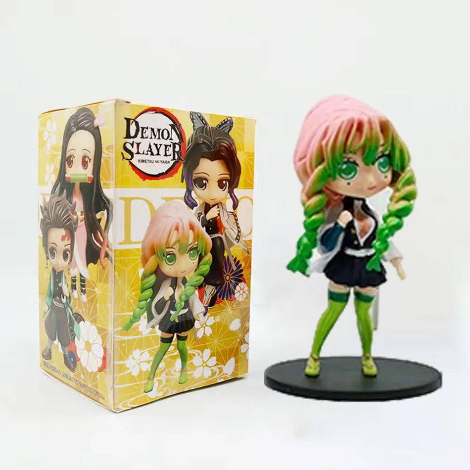 Demon Slayer Kimetsu No Yaiba Mini Figurines Set of 8 Latest Style Q Posket PVC Dolls for Desktop Decoration