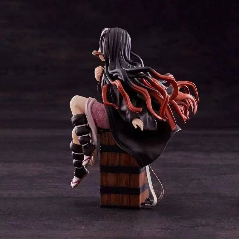 15cm Demon Slayer Kamado Nezuko Sitting Model Toy PVC Figure Toy Collection Box Decoration Desktop Collection Decoration Gift
