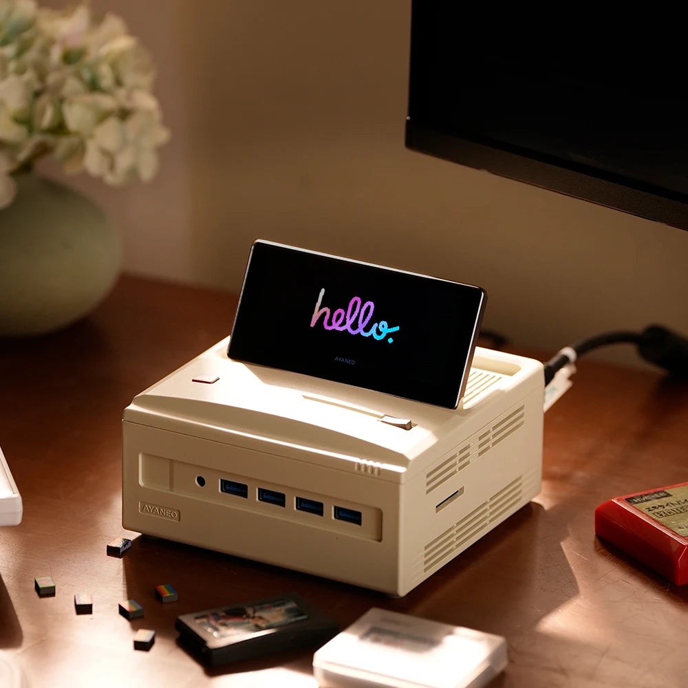AYANEO Retro Mini PC AM01S AMD Ryzen 7 8745HS Flip Secondary Screen Design Mini PC Desktop Computer