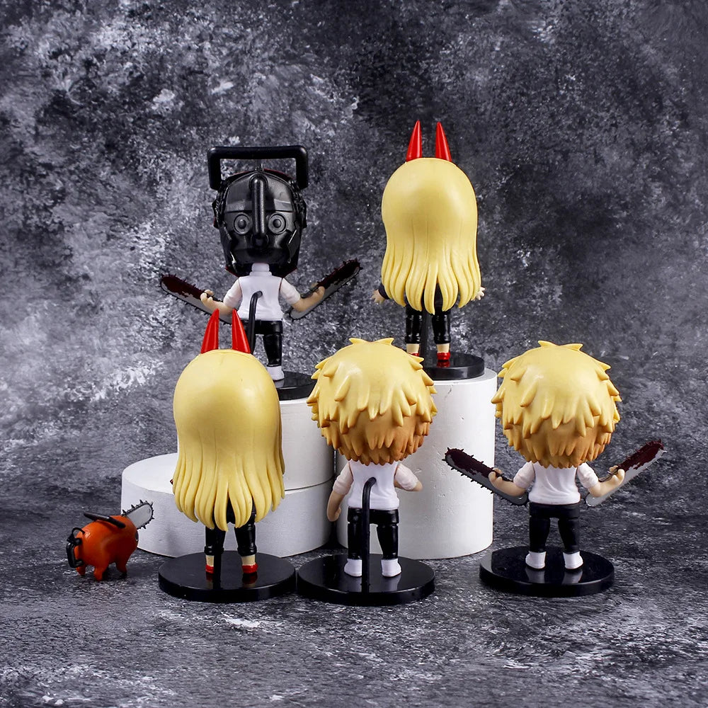 6PCS Chainsaw Man Action Figures New PVC Denji Pochita Collection Model Set Toys Anime Peripherals Dolls Ornaments Kids Gift