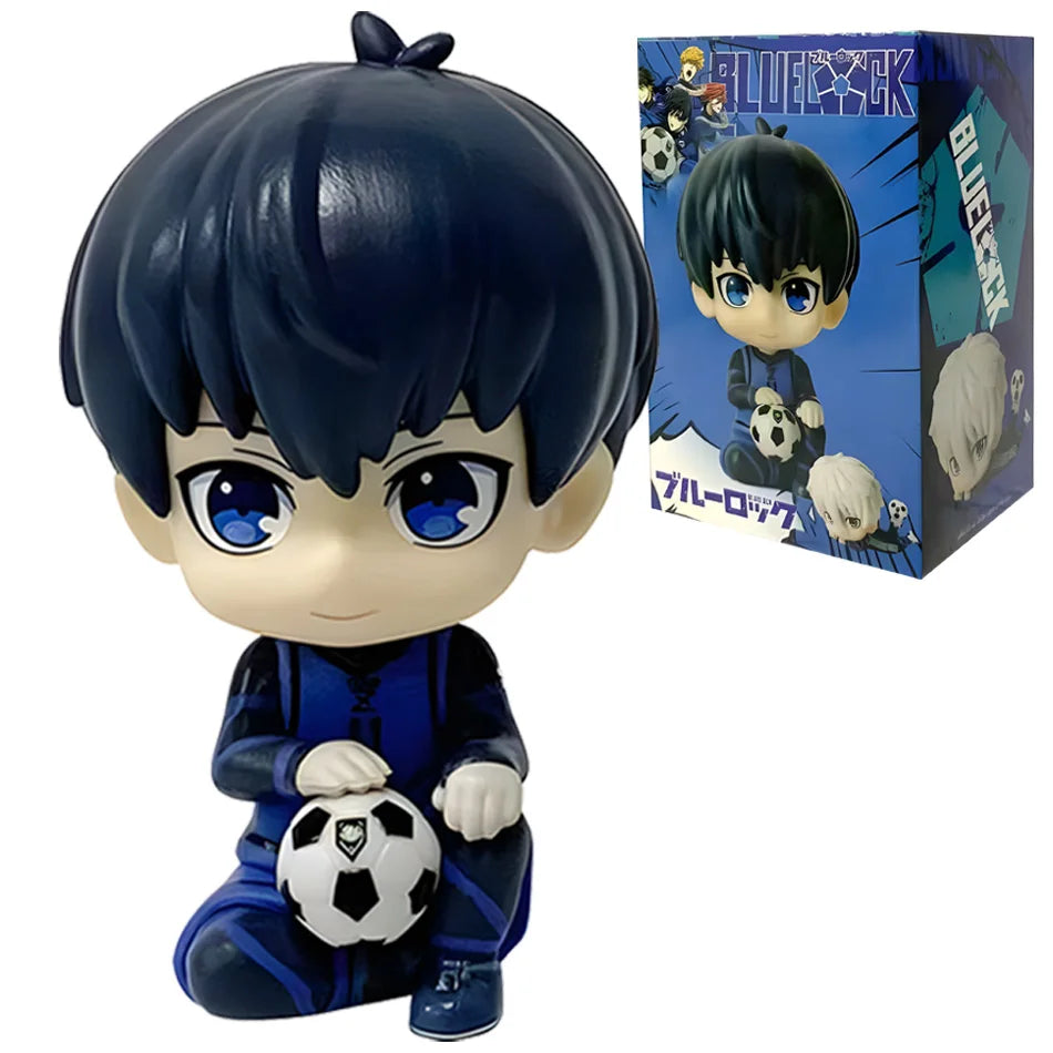 Blue Lock Kawaii Nagi Yisagi Isagi Yoichi Sitting Action Figure Doll Tabletop Model Anime Peripheral Creative Birthday Gift Toy