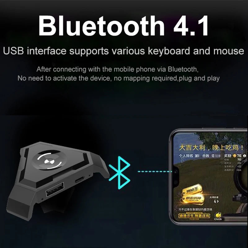Mobile Game Adapter Phone Converter Gamepad Controller Gaming Keyboard Mouse Converter For PUBG IOS Android Phone