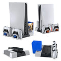 Vertical Cooling Station Stand for PS5/PS5 Slim/PS5 Pro Dual Controller Charging Station Vertical Cooler System with 3-Level Fan
