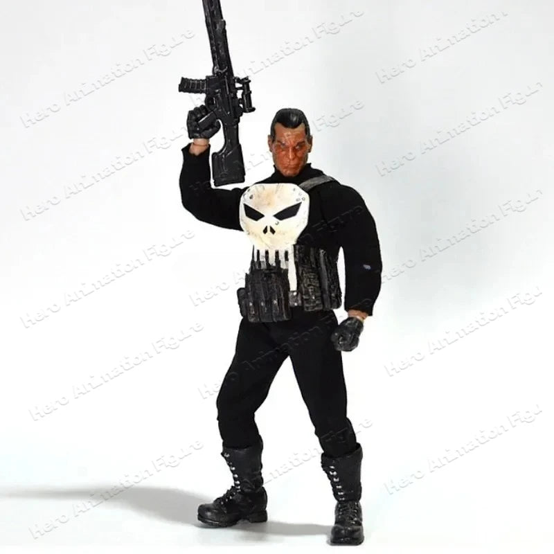 In Stock Marvel 1/12 Mezco Ant Punisher Sdcc Boo Bu Movable 6 Inch Figure Model White Punishment Uncle Skeleton Carving Toy