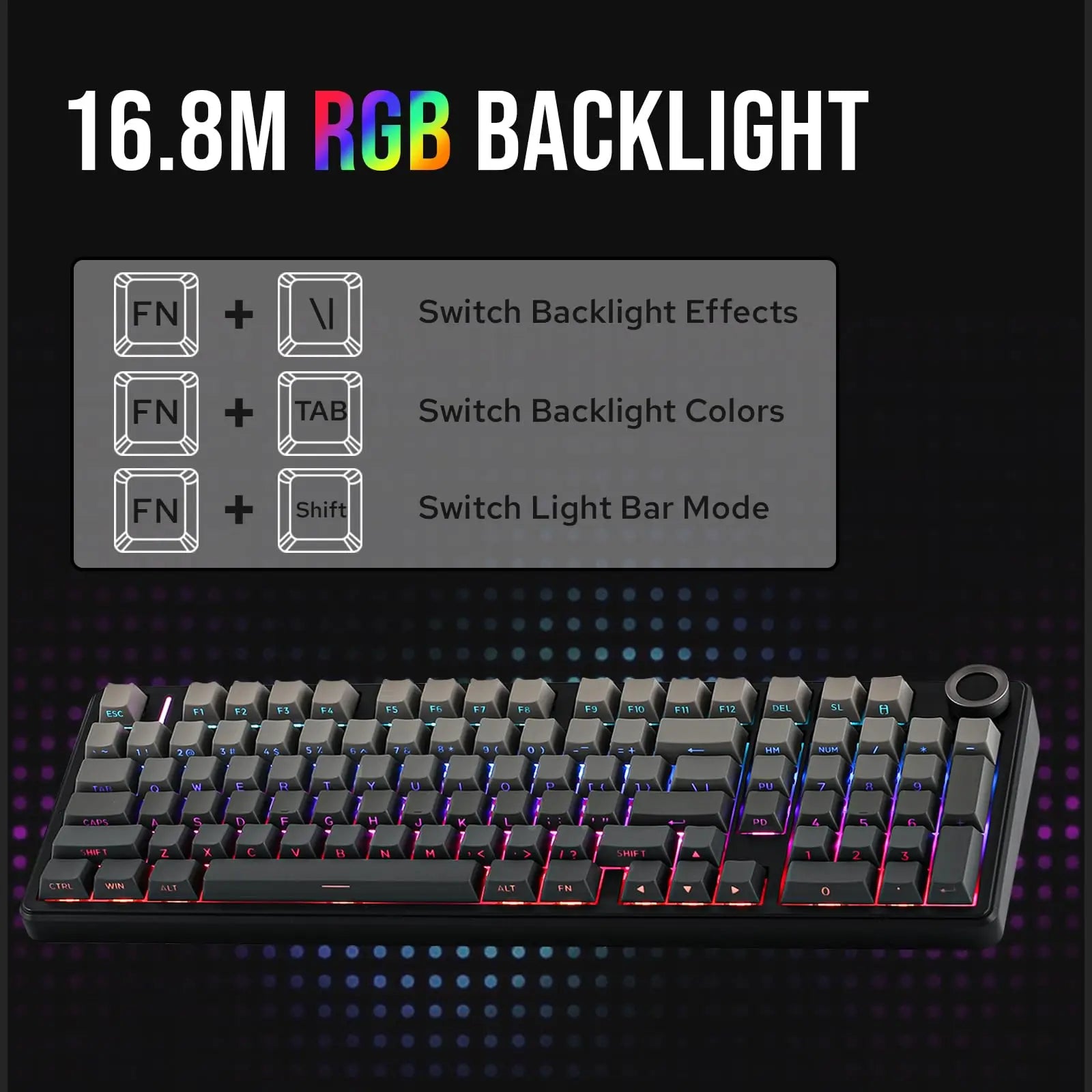 AULA F99 Pro Wireless Mechanical Keyboard RGB Backlit Hot Swappable Custom Keyboard 2.4G/USB-C/BT5.0 Mechanical Gaming Keyboards