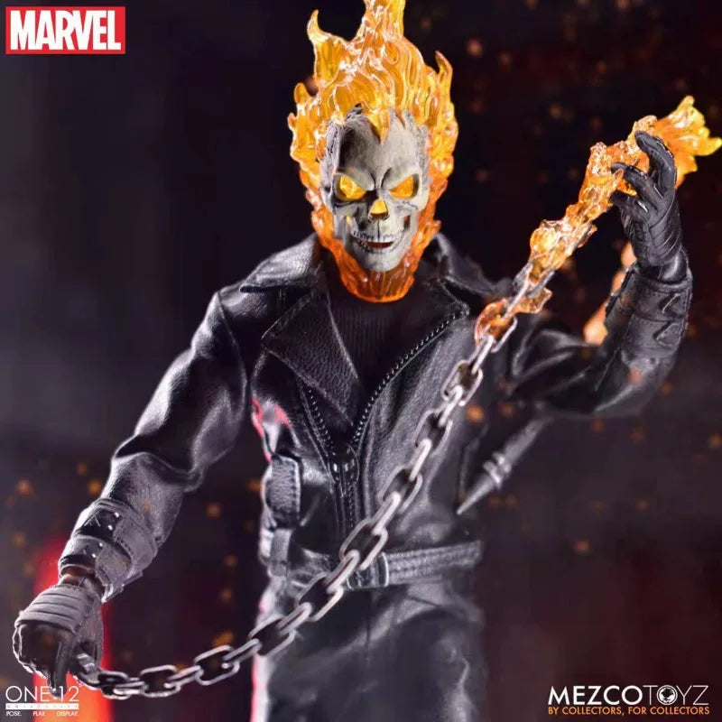 Original MEZCO ONE:12 Ghost Rider Hell Cycle in Stock Animation Action Series Figure Model Toy Collection Gift